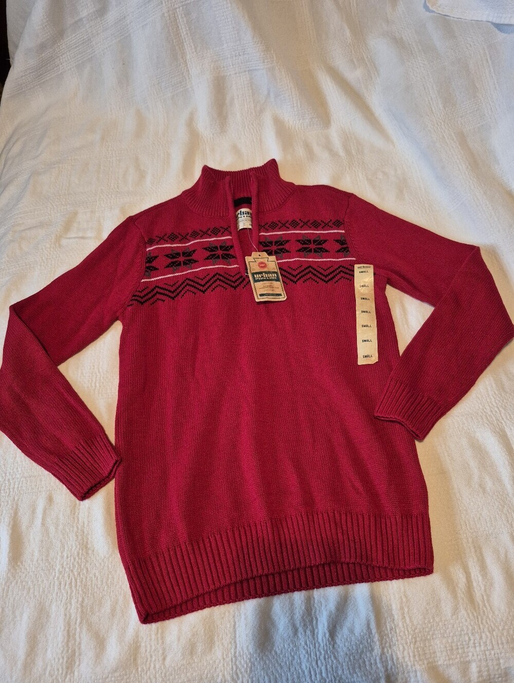 Urban Pipeline boys size Small or 12 red 1/4 zip long sleeve sweater NWT